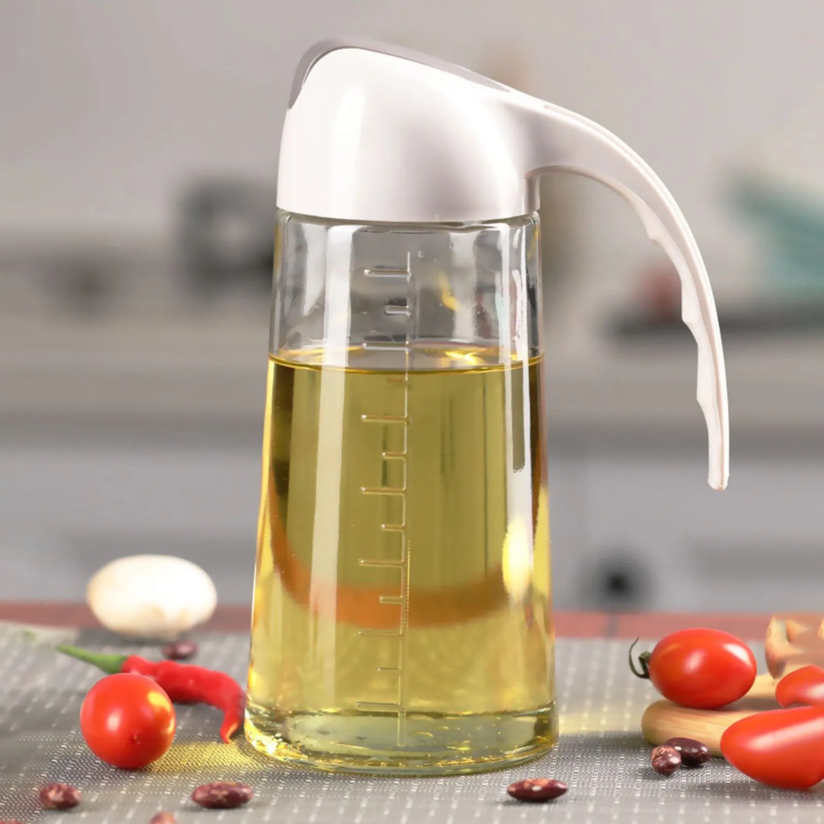 Glass Oil Bottle And Dispenser Jug