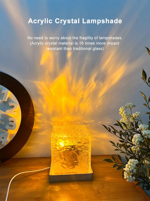 Dynamic Rotating Water Ripple Night Light